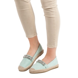 Bestelle Espadrilles En Daim Avec Cristaux vert 3