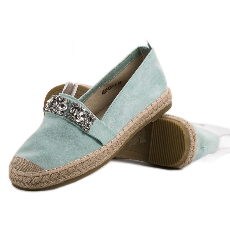 Bestelle Espadrilles En Daim Avec Cristaux vert 1