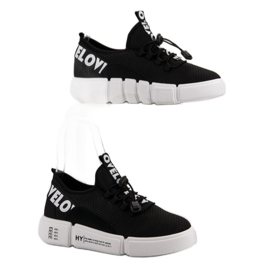 Chaussures de sport avec manchette Love noir 1