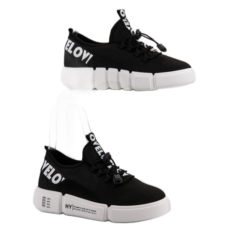 Chaussures de sport avec manchette Love noir 1