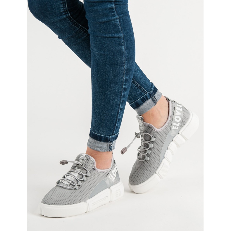 Chaussures de sport avec manchette Love gris 2