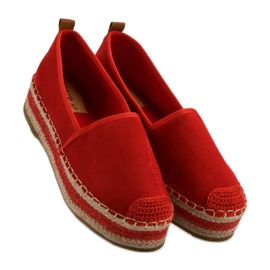 Coura Espadrilles En Daim Sur La Plateforme rouge 5