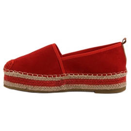 Coura Espadrilles En Daim Sur La Plateforme rouge 3