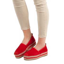 Coura Espadrilles En Daim Sur La Plateforme rouge 6