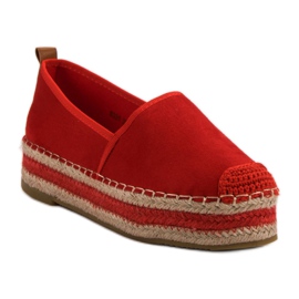 Coura Espadrilles En Daim Sur La Plateforme rouge 2