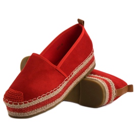 Coura Espadrilles En Daim Sur La Plateforme rouge 4