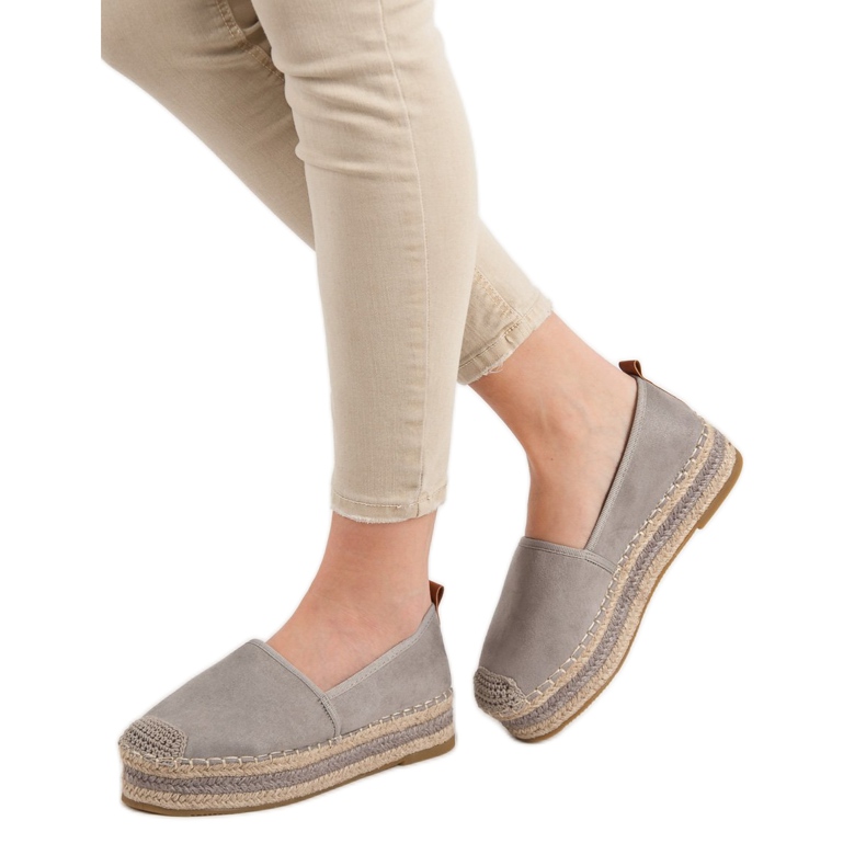 Coura Espadrilles En Daim Sur La Plateforme gris 2