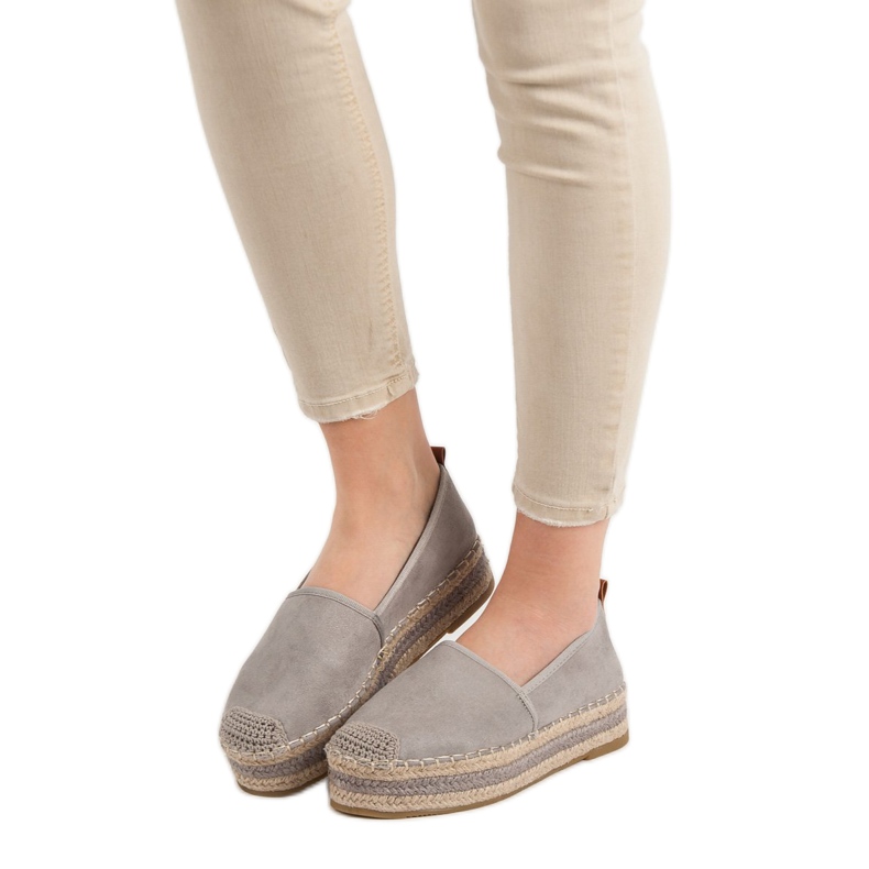 Coura Espadrilles En Daim Sur La Plateforme gris 1