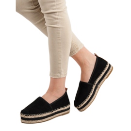 Coura Espadrilles En Daim Sur La Plateforme noir 2