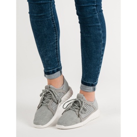 Chaussures textiles à la mode gris 1