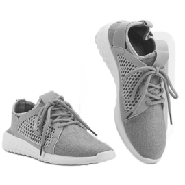 Chaussures textiles à la mode gris 5