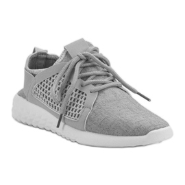 Chaussures textiles à la mode gris 3