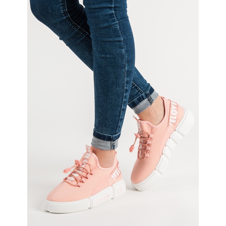 Chaussures de sport avec manchette Love rose 1 Chaussures de sport avec manchette Love rose 1