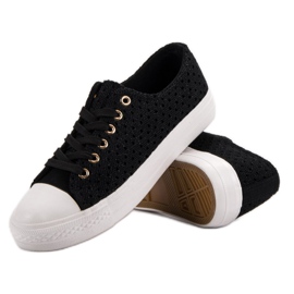 Baskets en textile noires 2