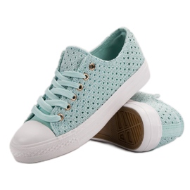 Baskets en textile menthe vert 3