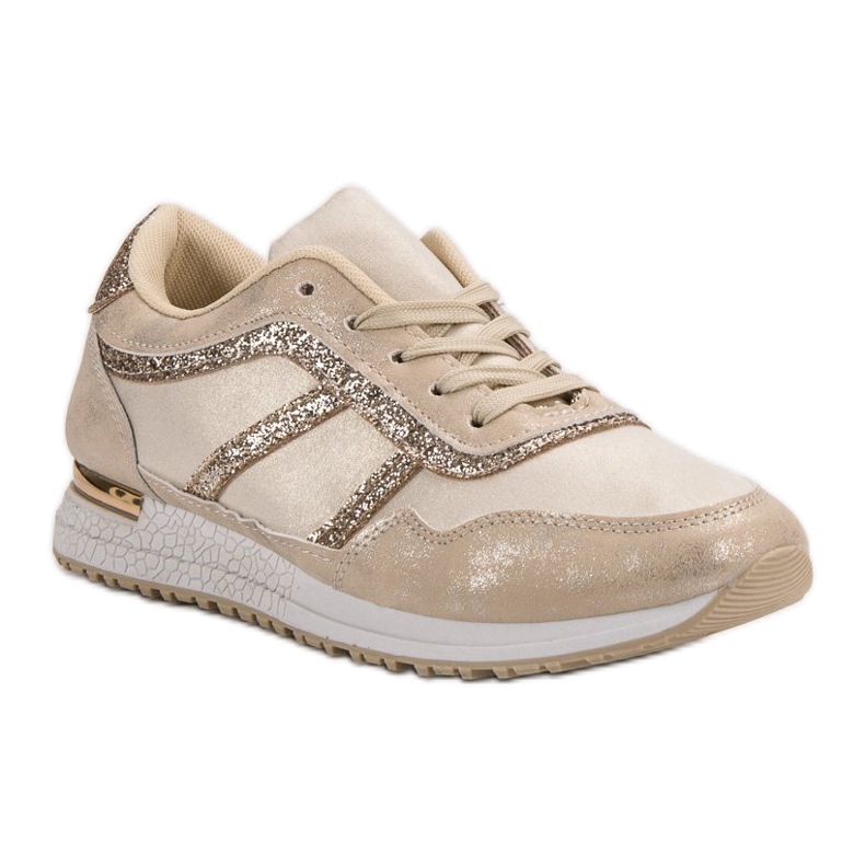 Chaussures de sport à paillettes jaune 1