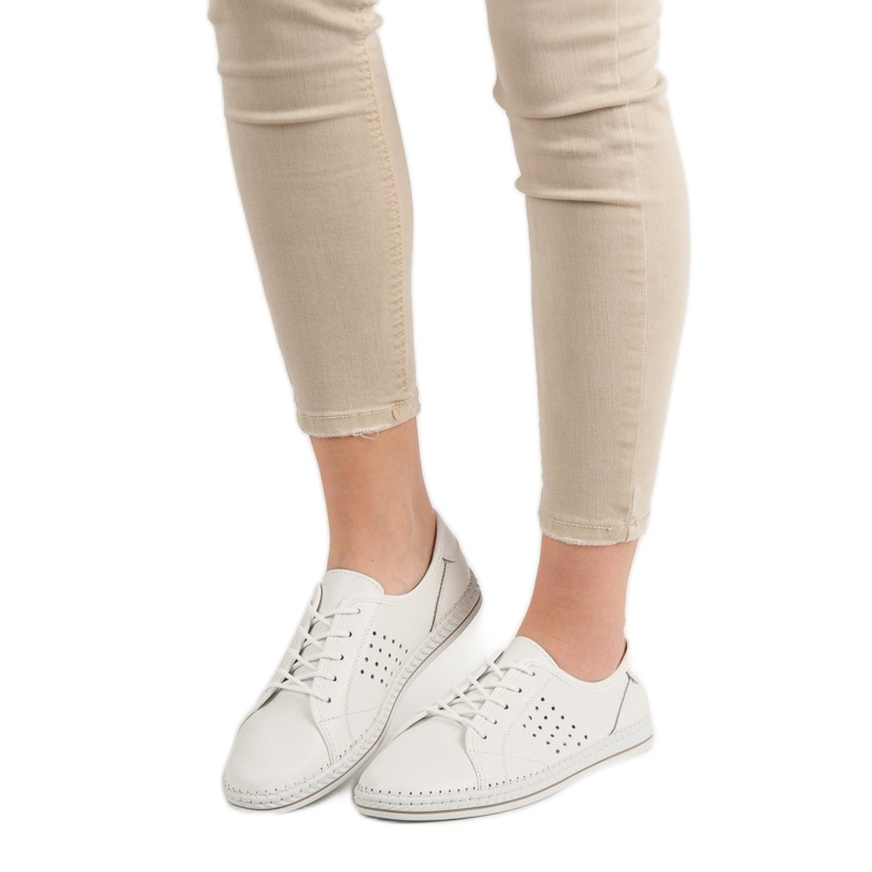 Kylie Chaussures en cuir à lacets blanche 2