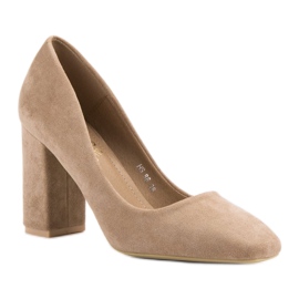 Small Swan Escarpins classiques en daim brun 1