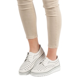 Kylie Chaussures ajourées en cuir blanc 2