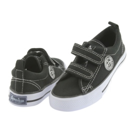 American Club American Children's Brush Sneakers Black Velcro noir 5
