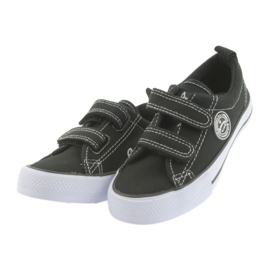 American Club American Children's Brush Sneakers Black Velcro le noir 4