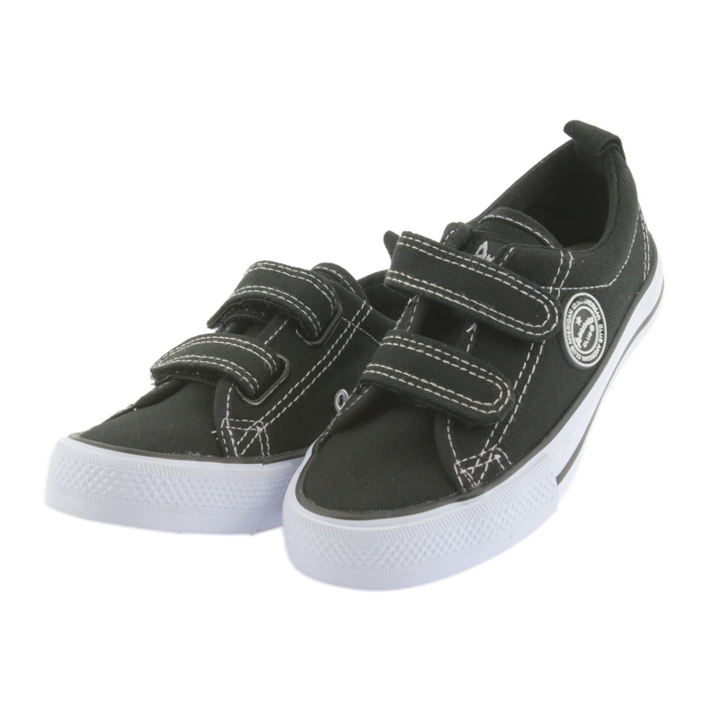 American Club American Children's Brush Sneakers Black Velcro noir 4