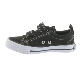 American Club American Children's Brush Sneakers Black Velcro le noir 2