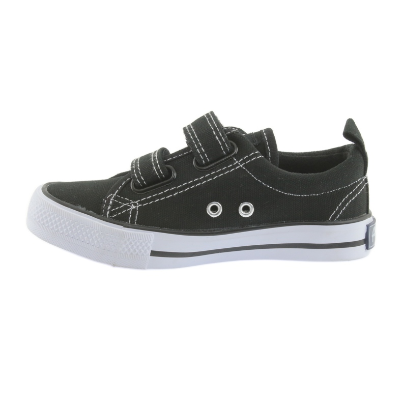 American Club American Children's Brush Sneakers Black Velcro le noir 2