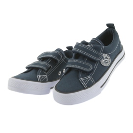Baskets American Club bleu marine avec deux scratchs blanc 5