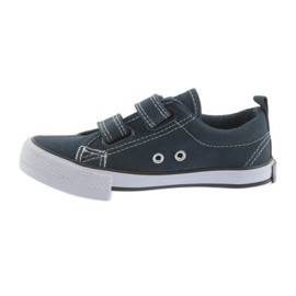Baskets American Club bleu marine avec deux scratchs blanche 3