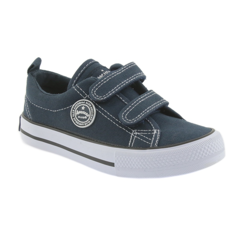 Baskets American Club bleu marine avec deux scratchs blanc 2