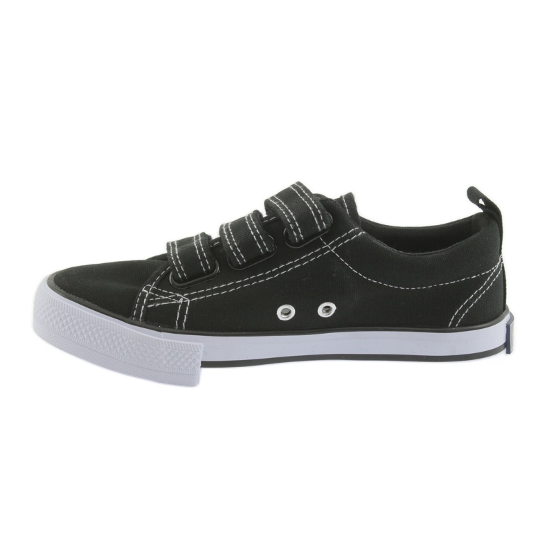 Baskets noires American Club Velcro blanche le noir 2