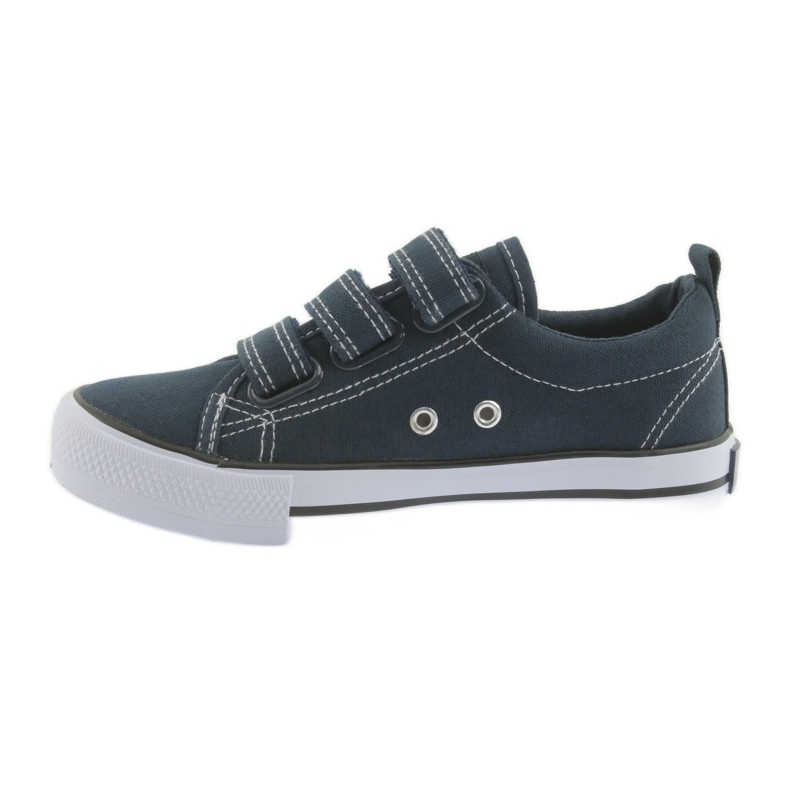 Baskets velcro bleu marine American Club blanc 2