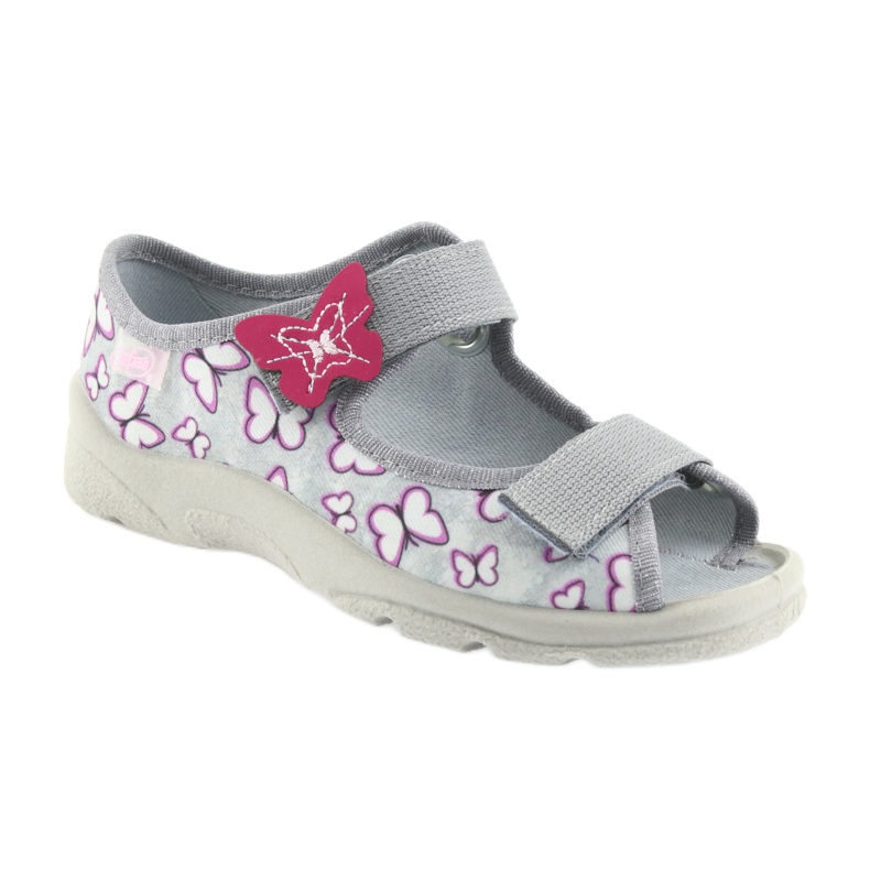 Befado sandales enfants papillons 969X135 violet gris rose 1