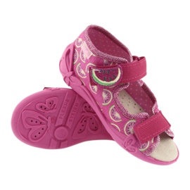 Befado sandales chaussures pour enfants 342P004 pastèques rose gris vert 3
