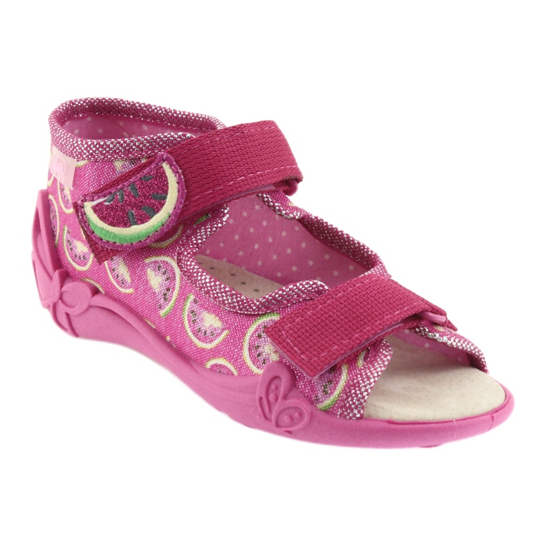 Befado sandales chaussures pour enfants 342P004 pastèques rose gris vert 1