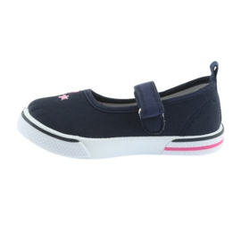 Baskets ballerines Atletico bleu marine, empiècement cuir gris rose 2 Baskets ballerines Atletico bleu marine, empiècement cuir gris rose 2