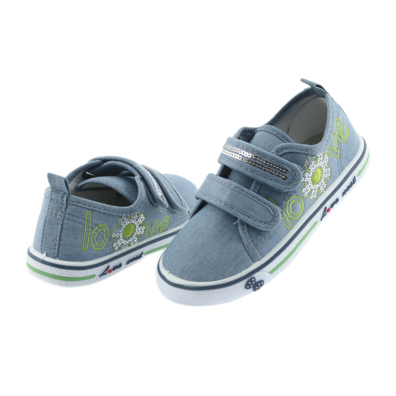 Blue jeans love baskets Atletico, empiècement en cuir bleu 4 Blue jeans love baskets Atletico, empiècement en cuir bleu 4