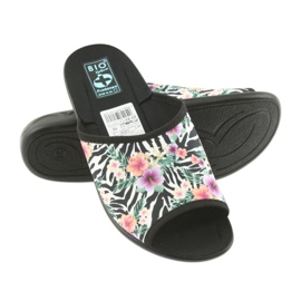 Chaussons femme zèbre Adanex 23876 blanche le noir multicolore 4