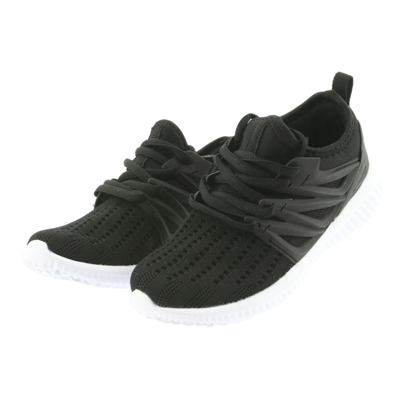 Semelle intérieure en cuir Bartek 58114 Chaussures de sport noires blanc 3