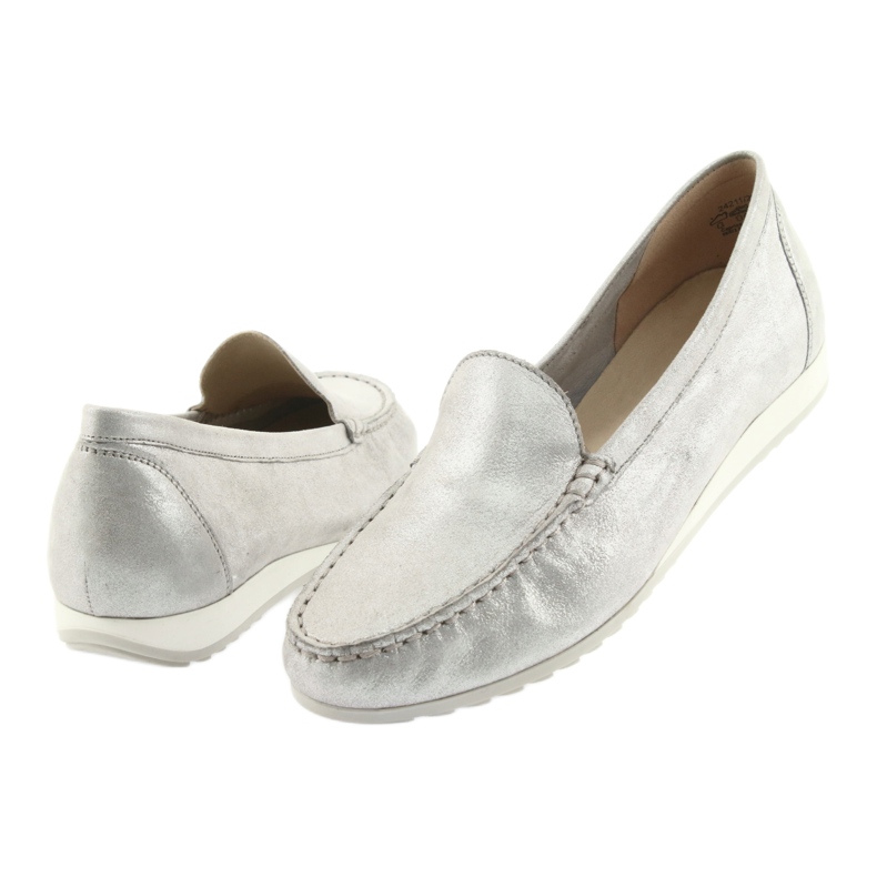 Mocassins Caprice 24211 argent gris 4