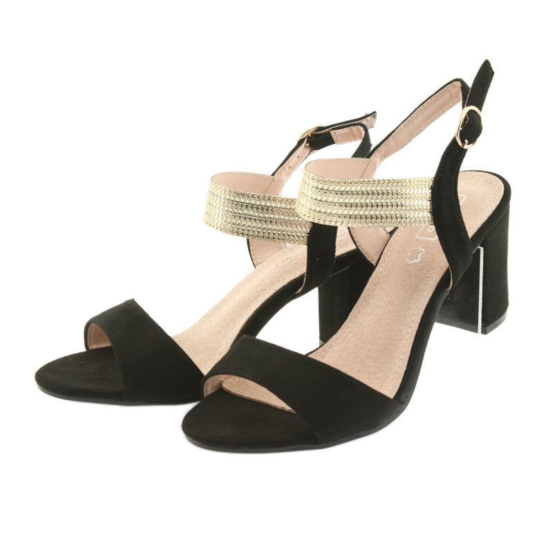 Sandales sur le poteau Filippo 817 noir / or le noir jaune 3