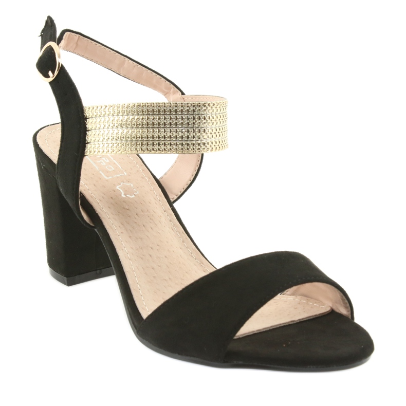 Sandales sur le poteau Filippo 817 noir / or le noir jaune 1