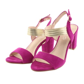 Sandales sur le poste de Filippo DS817 fuchsia / or rose jaune 3