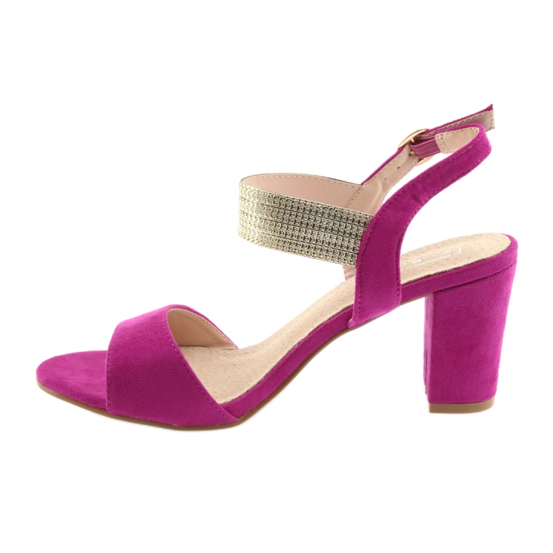 Sandales sur le poste de Filippo DS817 fuchsia / or rose jaune 2