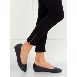 Ballerines compensées bleu marine 7849-P DK. Bleu 3