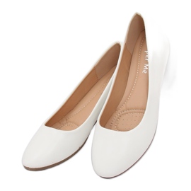 Ballerines compensées blanc 7849-P Blanc blanche 2