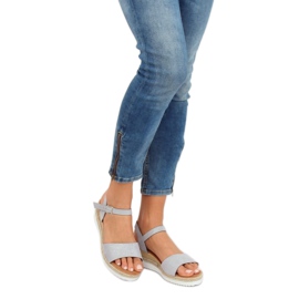 Sandales grises à petit talon compensé 7868-KL Gris 1