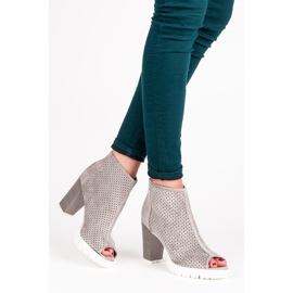 Vices Bottes à bout ouvert ajouré gris 5