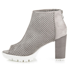 Vices Bottes à bout ouvert ajouré gris 3